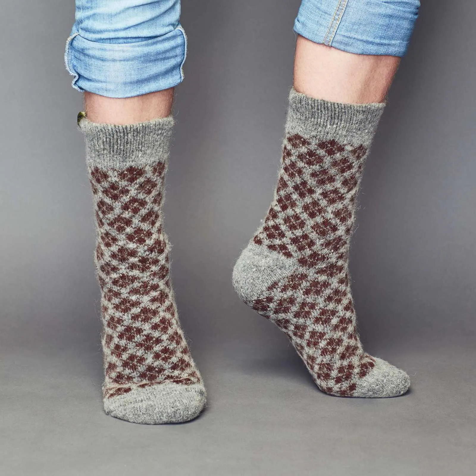 Men's Smokey Weave Thick Merino Wool Crew Socks