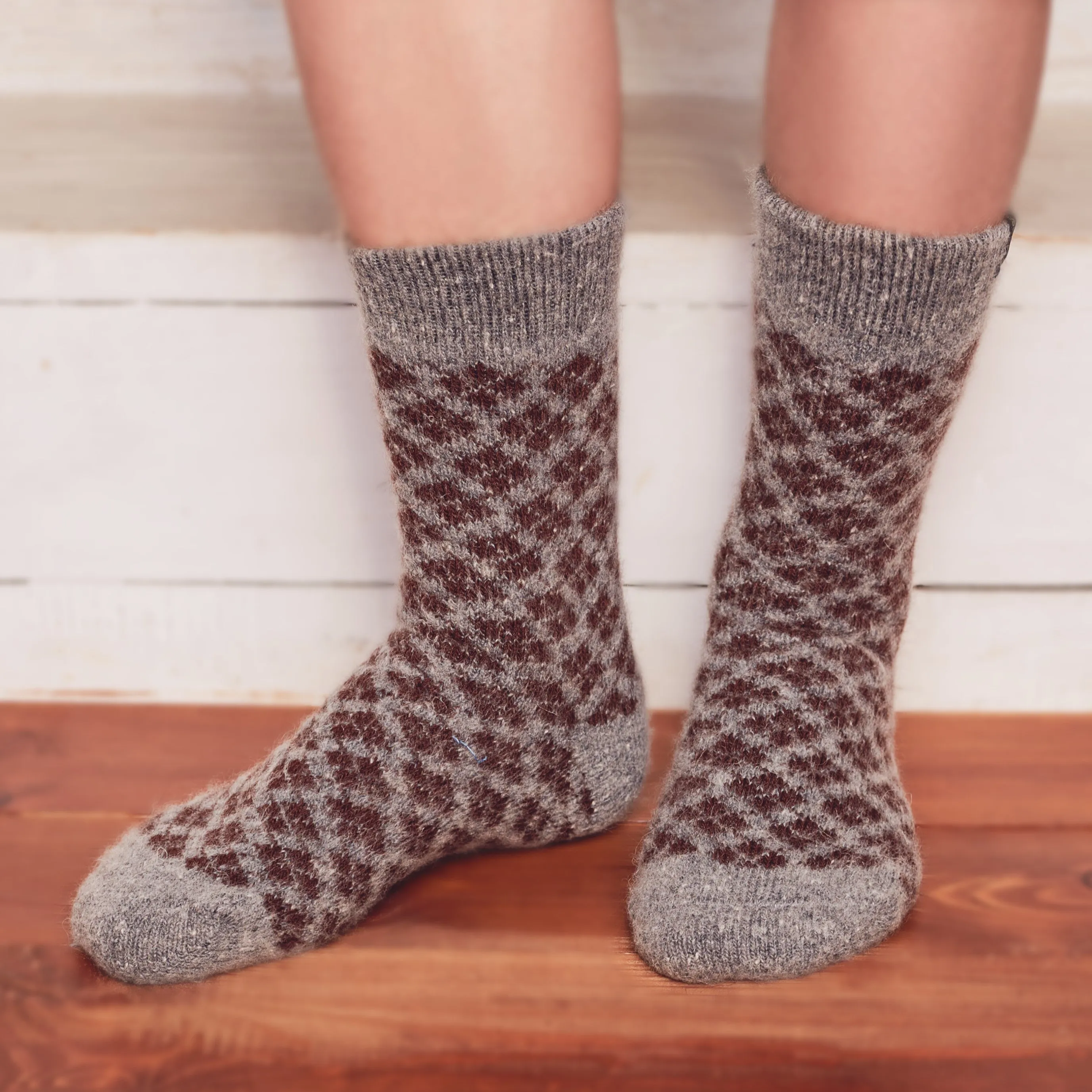 Men's Smokey Weave Thick Merino Wool Crew Socks