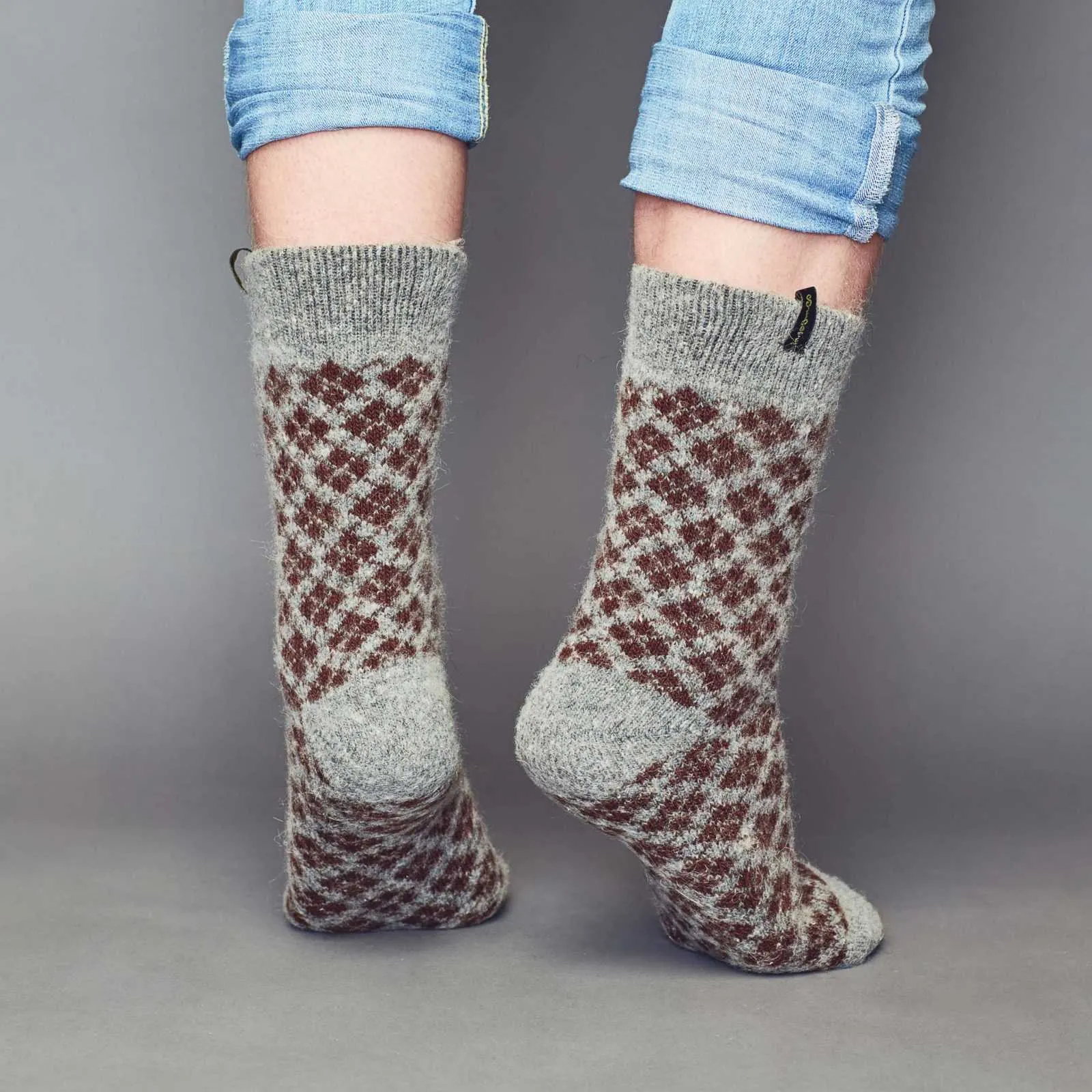 Men's Smokey Weave Thick Merino Wool Crew Socks