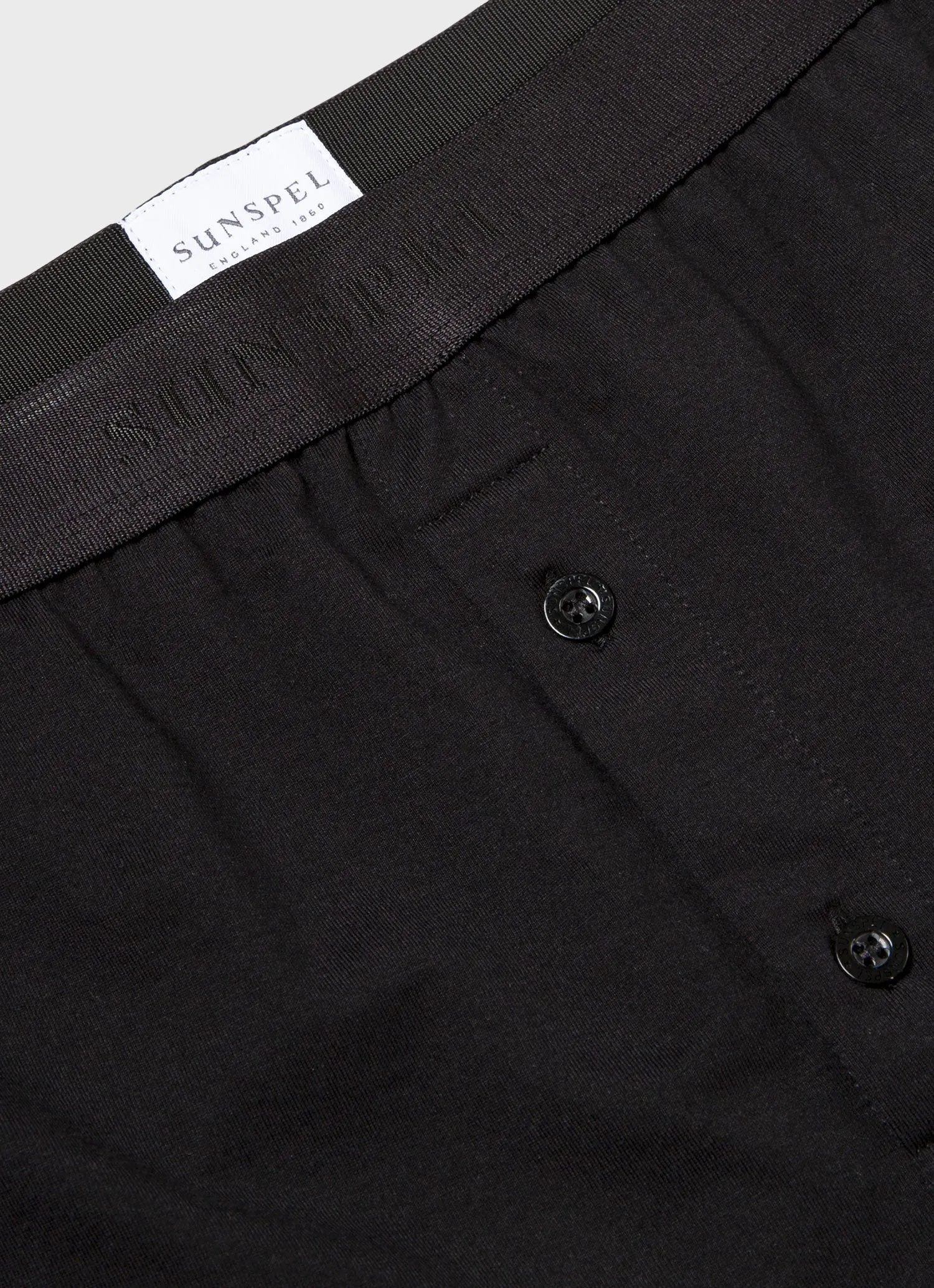 Men's Superfine Cotton Two-Button Boxer Briefs in Black