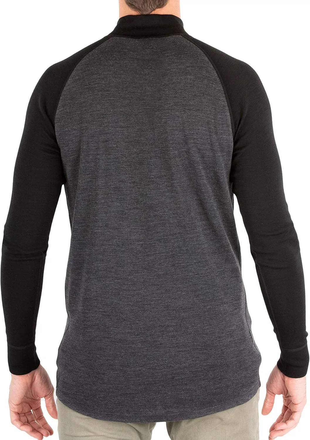 MERIWOOL Mens Base Layer 100% Merino Wool Midweight 250g Half Zip Sweater for Men