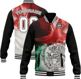 Mexico Flag Custom Varsity Jacket Vintage Baseball Bomber Jackets Streetwear Coats
