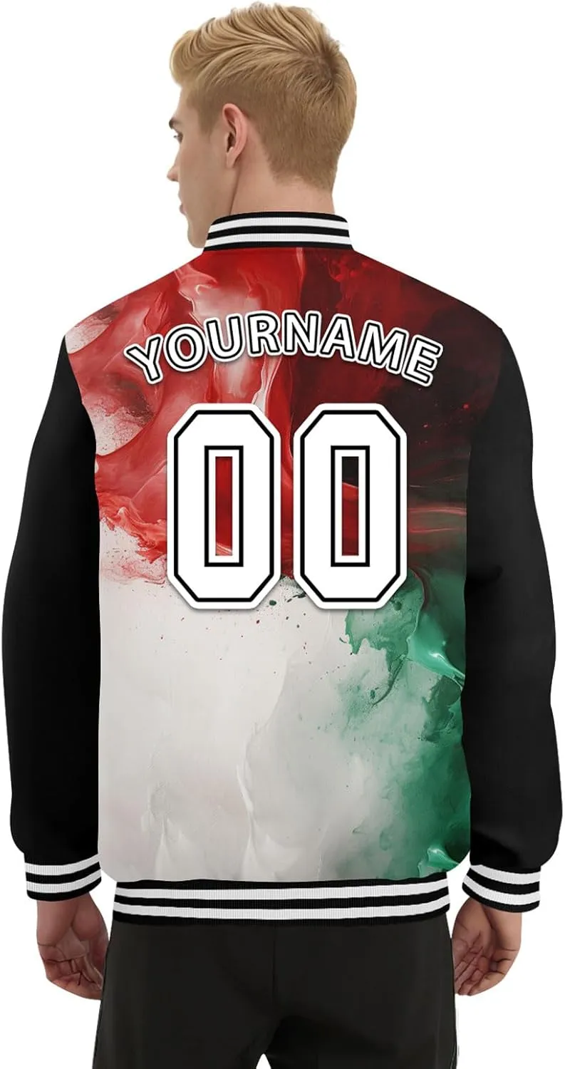 Mexico Flag Custom Varsity Jacket Vintage Baseball Bomber Jackets Streetwear Coats