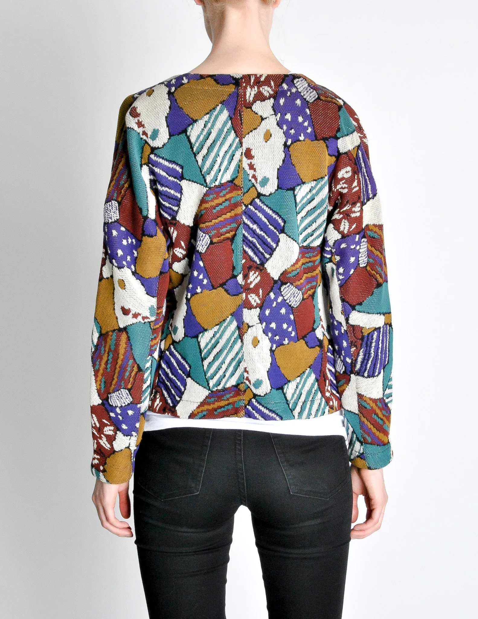 Missoni Vintage 'Patchwork' Print Knit Cardigan Sweater