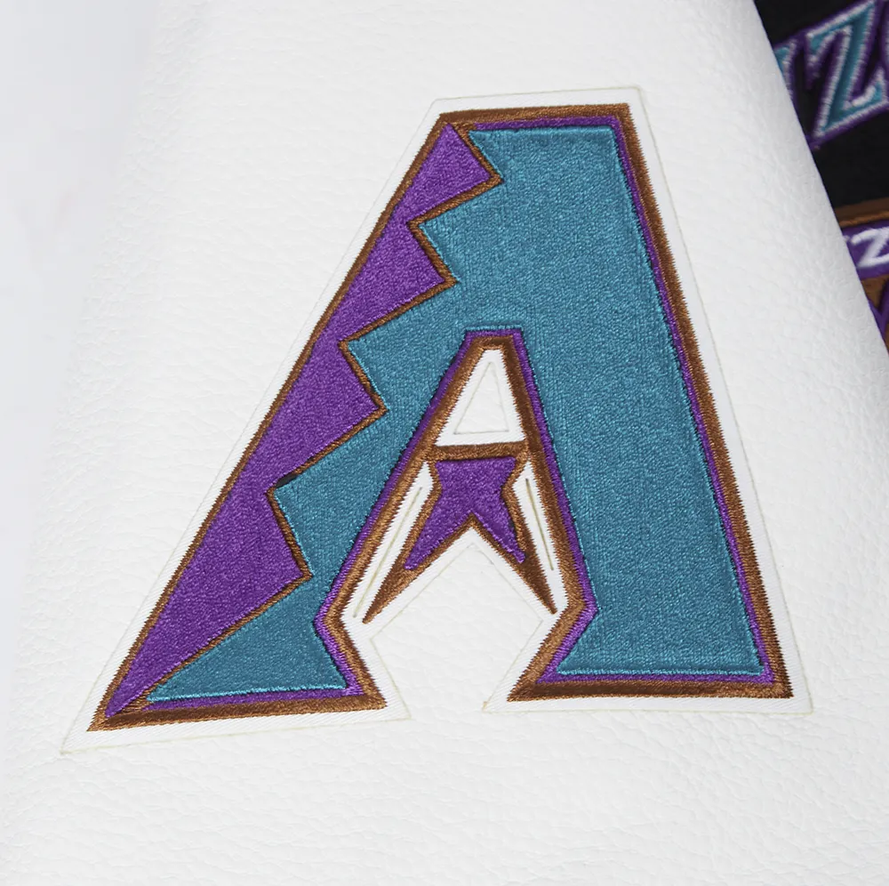 MLB ARIZONA DIAMONDBACKS RETRO CLASSIC MEN'S RIP WOOL VARSITY JACKET (BLACK/WHITE)