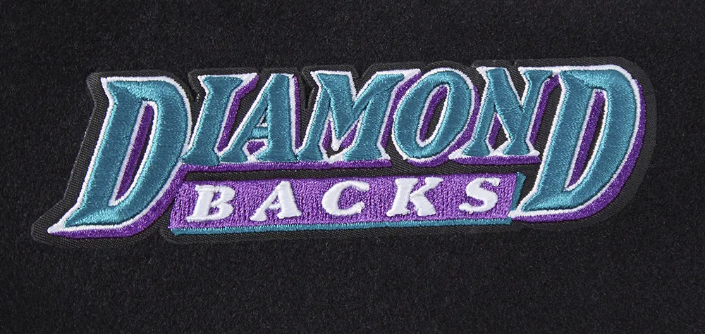 MLB ARIZONA DIAMONDBACKS RETRO CLASSIC MEN'S RIP WOOL VARSITY JACKET (BLACK/WHITE)