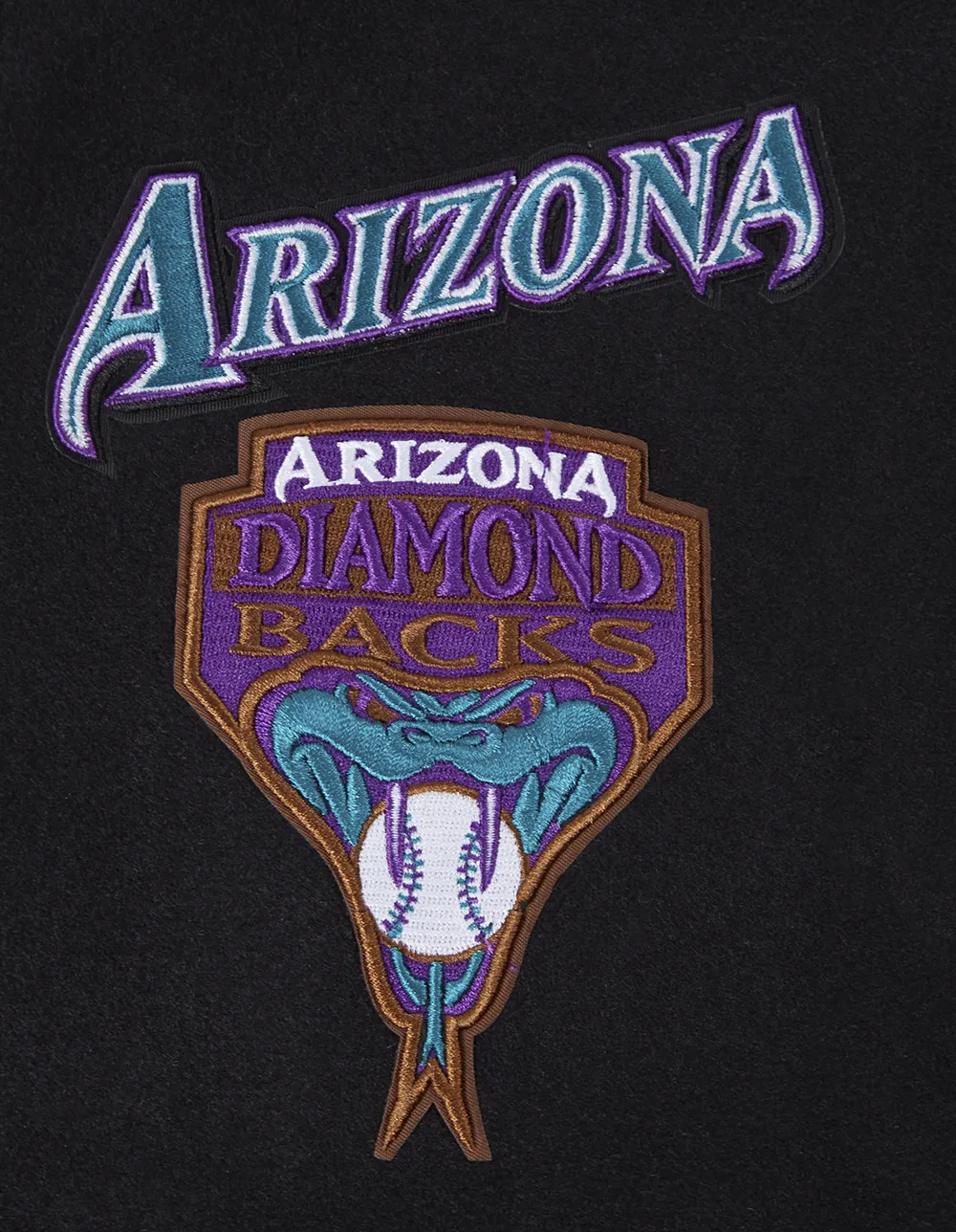 MLB ARIZONA DIAMONDBACKS RETRO CLASSIC MEN'S RIP WOOL VARSITY JACKET (BLACK/WHITE)