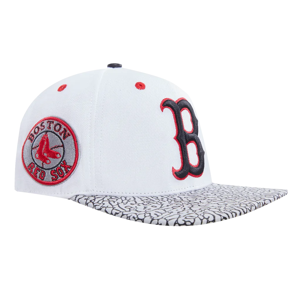 MLB BOSTON RED SOX 2 TONE ELE PRINT UV WOOL UNISEX SNAPBACK HAT (WHITE/GREY)