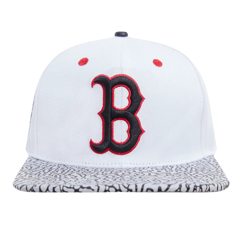 MLB BOSTON RED SOX 2 TONE ELE PRINT UV WOOL UNISEX SNAPBACK HAT (WHITE/GREY)
