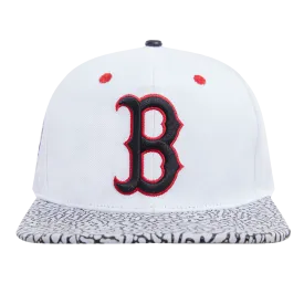 MLB BOSTON RED SOX 2 TONE ELE PRINT UV WOOL UNISEX SNAPBACK HAT (WHITE/GREY)