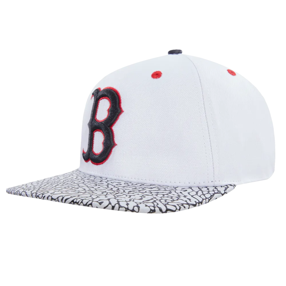 MLB BOSTON RED SOX 2 TONE ELE PRINT UV WOOL UNISEX SNAPBACK HAT (WHITE/GREY)