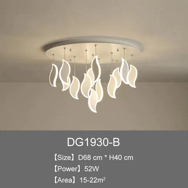 Modern LED Pendant Lights Acrylic Leaves Bedroom Light Post Modern Pendant Lamp For Living Room Kitchen Cafe Bar Home Fixtures