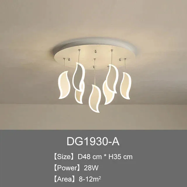 Modern LED Pendant Lights Acrylic Leaves Bedroom Light Post Modern Pendant Lamp For Living Room Kitchen Cafe Bar Home Fixtures