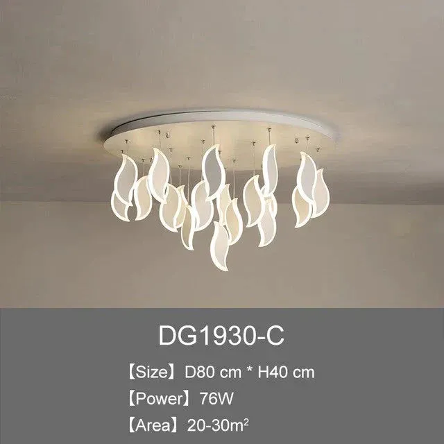 Modern LED Pendant Lights Acrylic Leaves Bedroom Light Post Modern Pendant Lamp For Living Room Kitchen Cafe Bar Home Fixtures