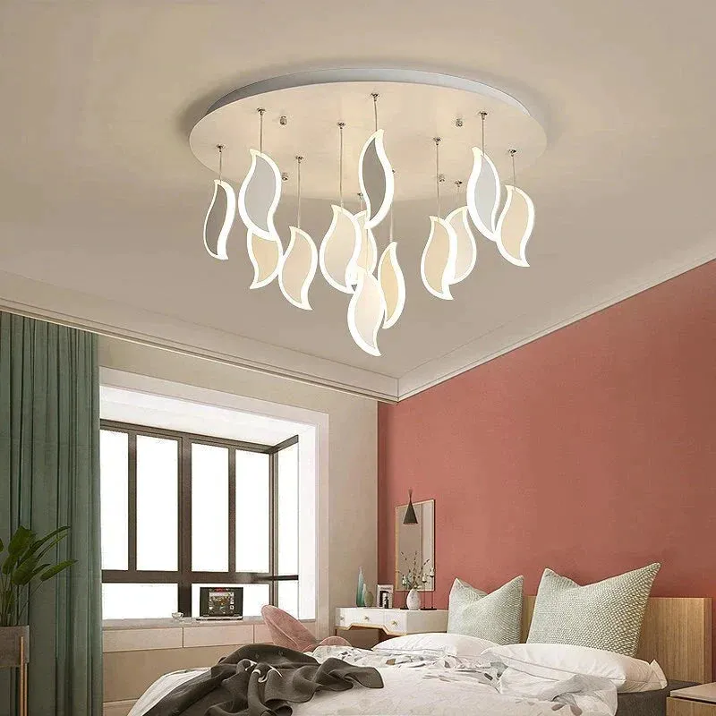 Modern LED Pendant Lights Acrylic Leaves Bedroom Light Post Modern Pendant Lamp For Living Room Kitchen Cafe Bar Home Fixtures