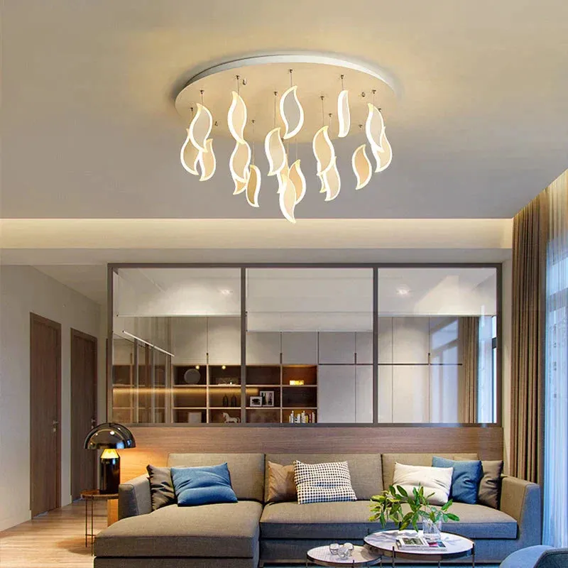 Modern LED Pendant Lights Acrylic Leaves Bedroom Light Post Modern Pendant Lamp For Living Room Kitchen Cafe Bar Home Fixtures
