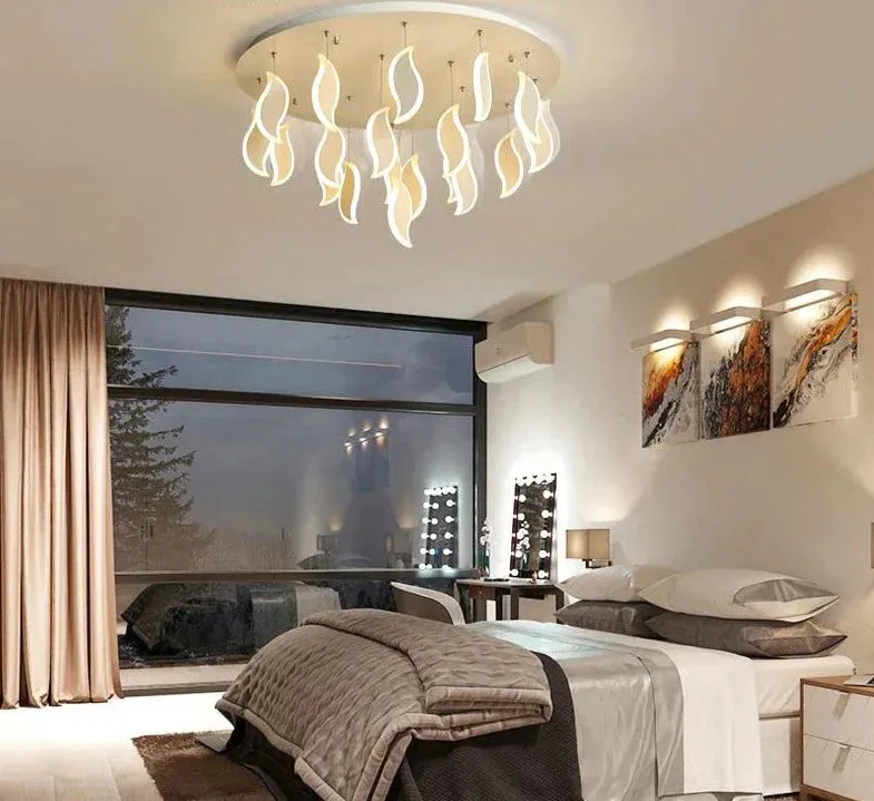 Modern LED Pendant Lights Acrylic Leaves Bedroom Light Post Modern Pendant Lamp For Living Room Kitchen Cafe Bar Home Fixtures