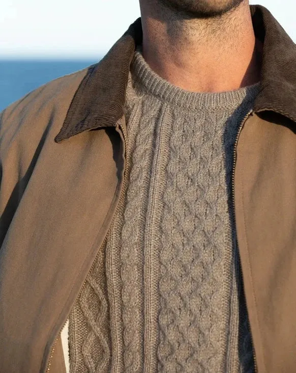 Mohair Fishermans Knit in Sand