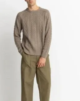 Mohair Fishermans Knit in Sand