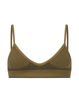 Sure, heres an optimized title for the e-commerce product:

Womens Nagnata Tri Wool Bralet in Fennel Green - Sustainable and Stylish Activewear Top