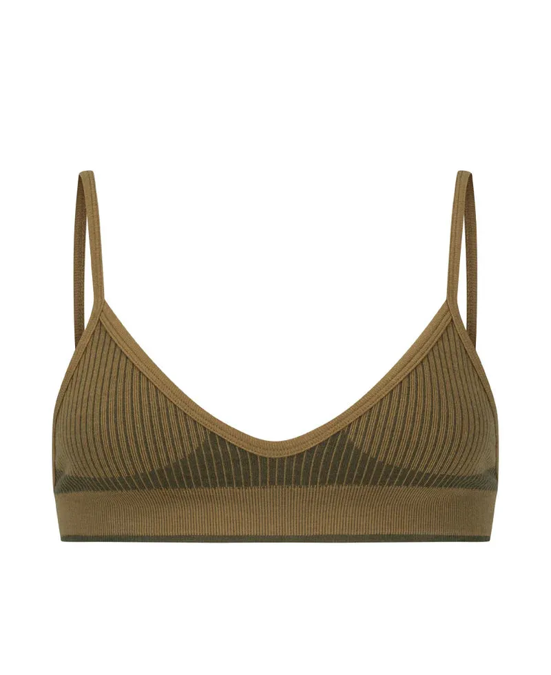 Sure, heres an optimized title for the e-commerce product:

Womens Nagnata Tri Wool Bralet in Fennel Green - Sustainable and Stylish Activewear Top