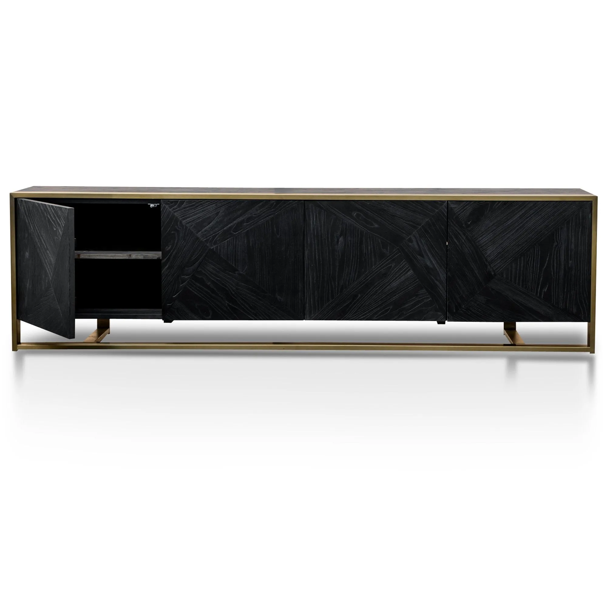 Nicole 2.2m Wooden TV Entertainment Unit - Black