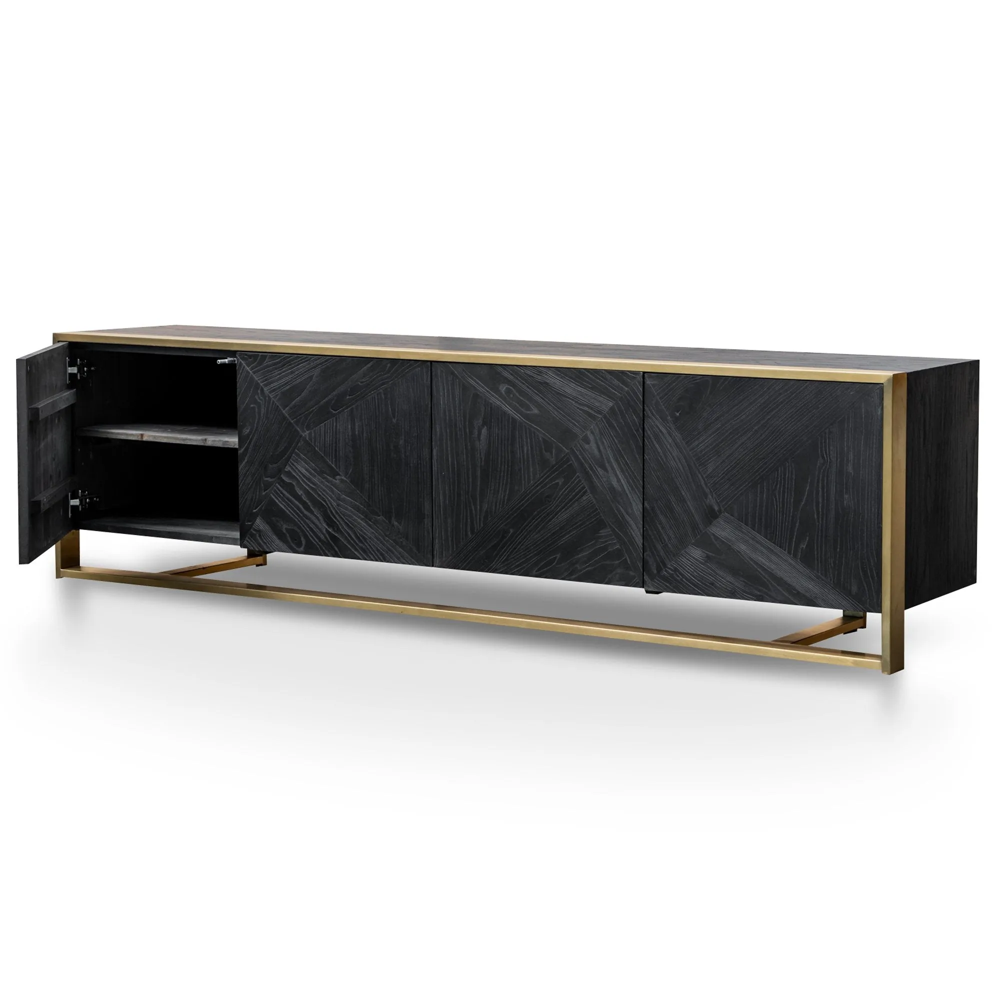 Nicole 2.2m Wooden TV Entertainment Unit - Black
