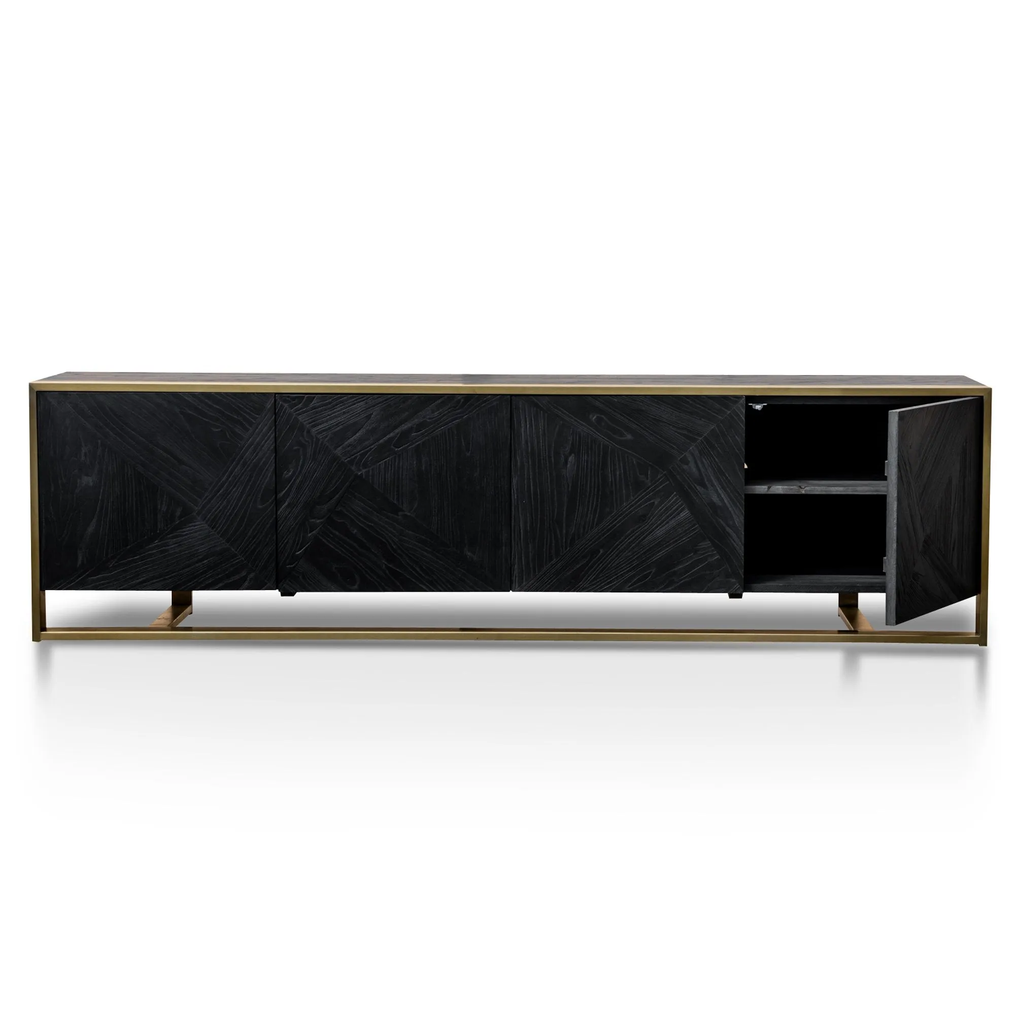 Nicole 2.2m Wooden TV Entertainment Unit - Black