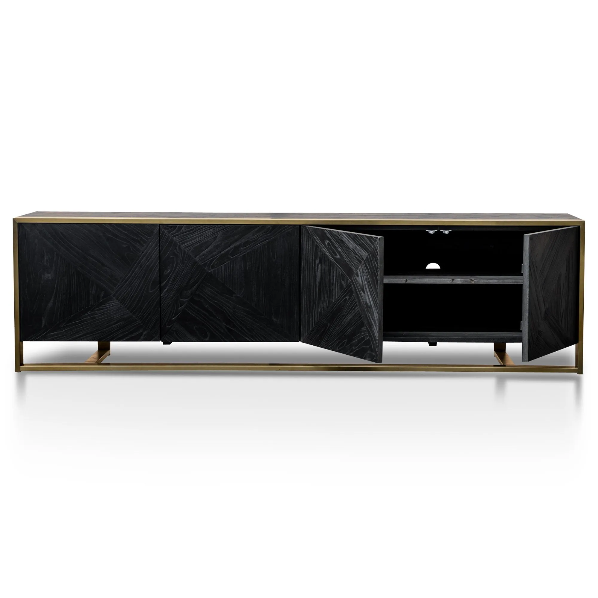 Nicole 2.2m Wooden TV Entertainment Unit - Black