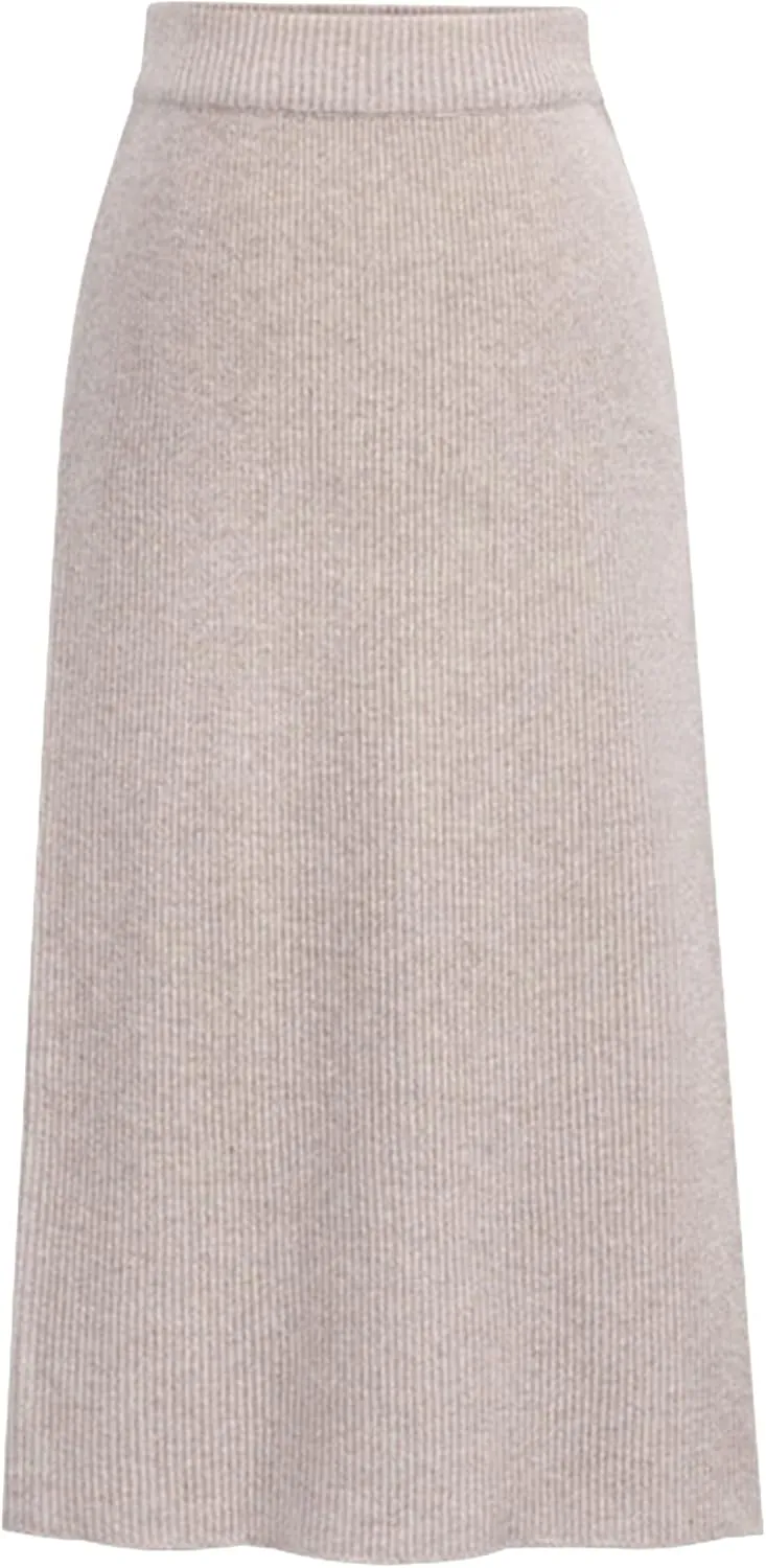 OMZIN Women's Winter High Waist Slim Knitted Thick Wool Hip Skirt Mid-Length Short Skirt
