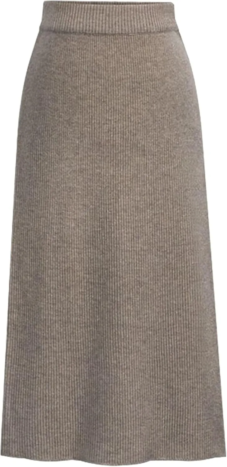 OMZIN Women's Winter High Waist Slim Knitted Thick Wool Hip Skirt Mid-Length Short Skirt