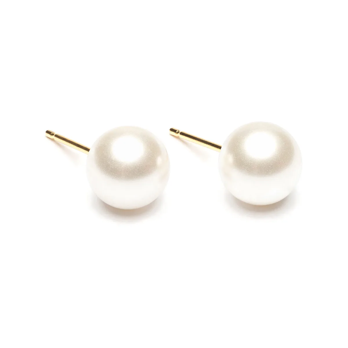 Pearl Stud Earrings 8mm Gold Plated