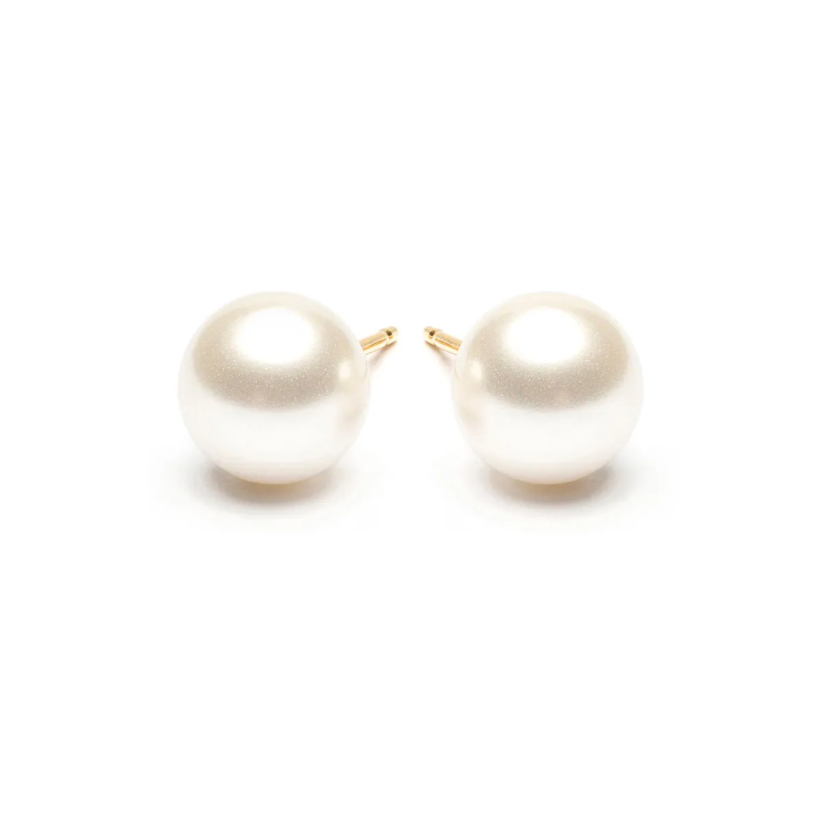 Pearl Stud Earrings 8mm Gold Plated