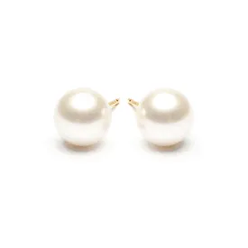 Pearl Stud Earrings 8mm Gold Plated