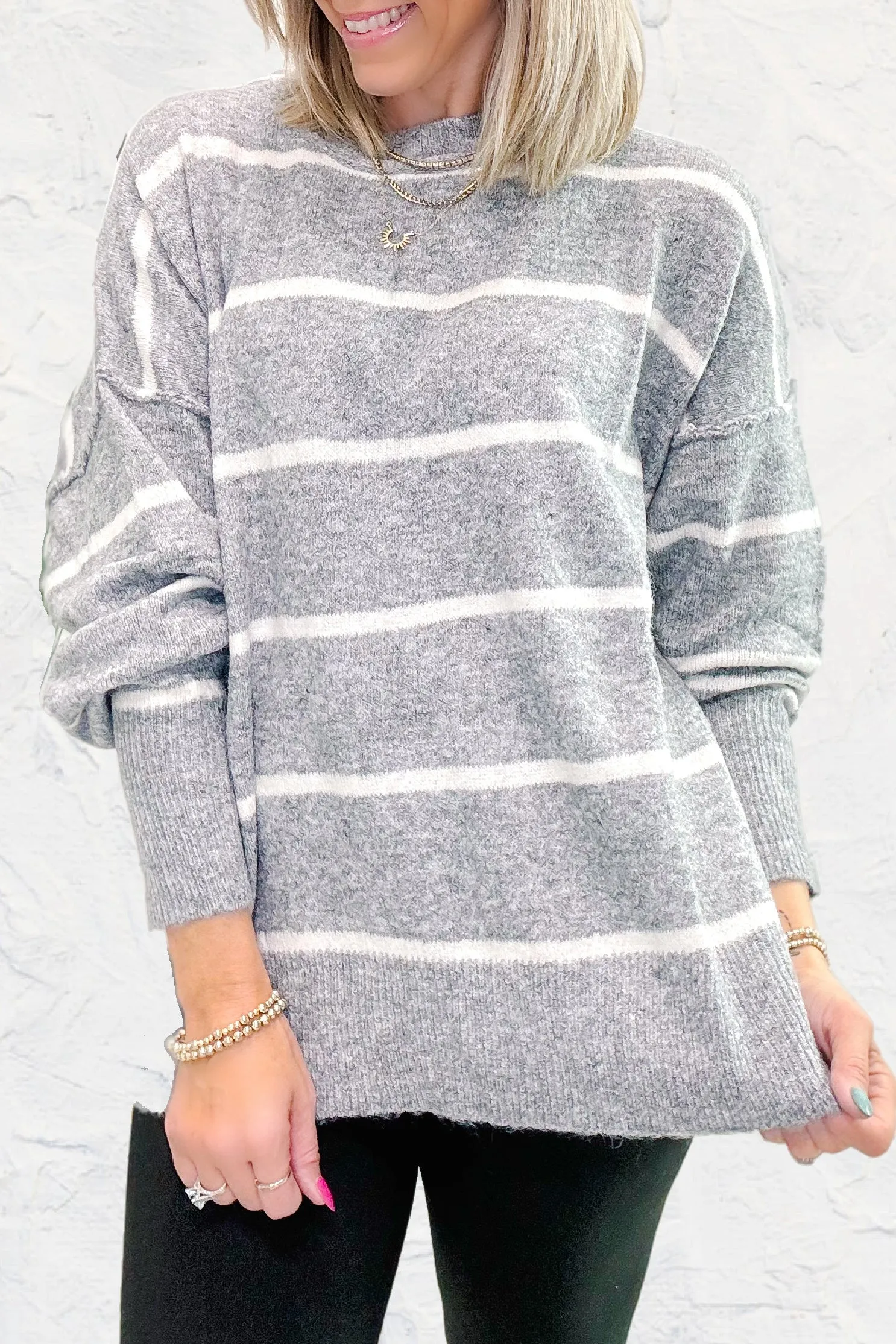 Perfect Day Knit Sweater - Gray