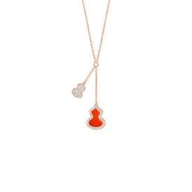 Petite Wulu Necklace Diamonds & Red Agate