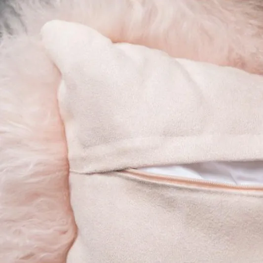 Plush Tibetan Wool Sheepskin Throw Cushion