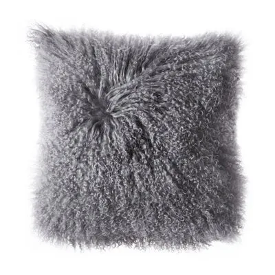 Plush Tibetan Wool Sheepskin Throw Cushion
