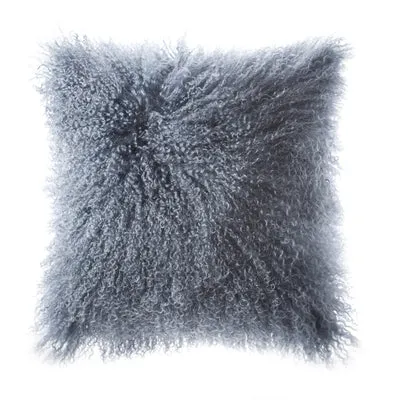 Plush Tibetan Wool Sheepskin Throw Cushion