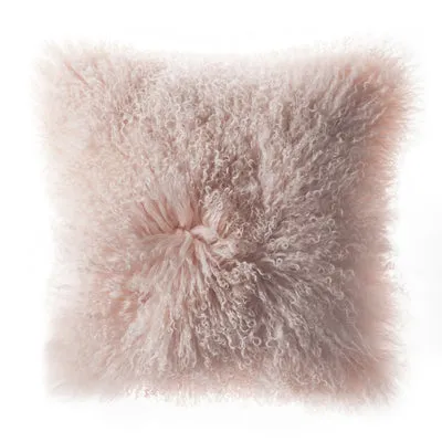 Plush Tibetan Wool Sheepskin Throw Cushion