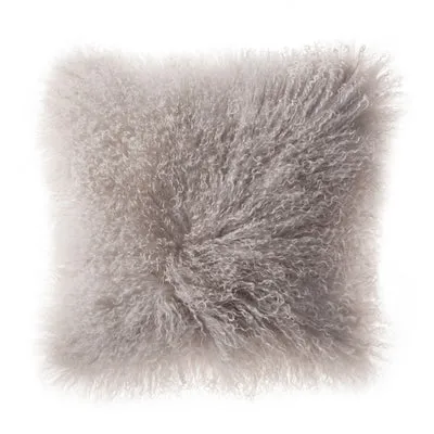 Plush Tibetan Wool Sheepskin Throw Cushion