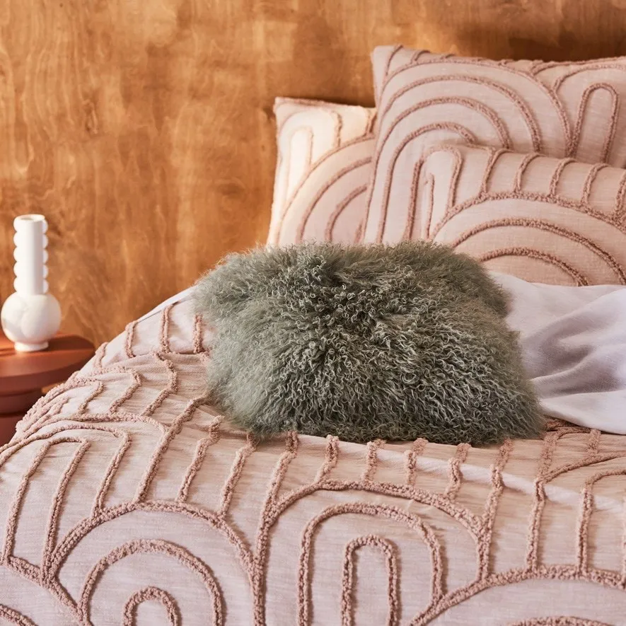 Plush Tibetan Wool Sheepskin Throw Cushion