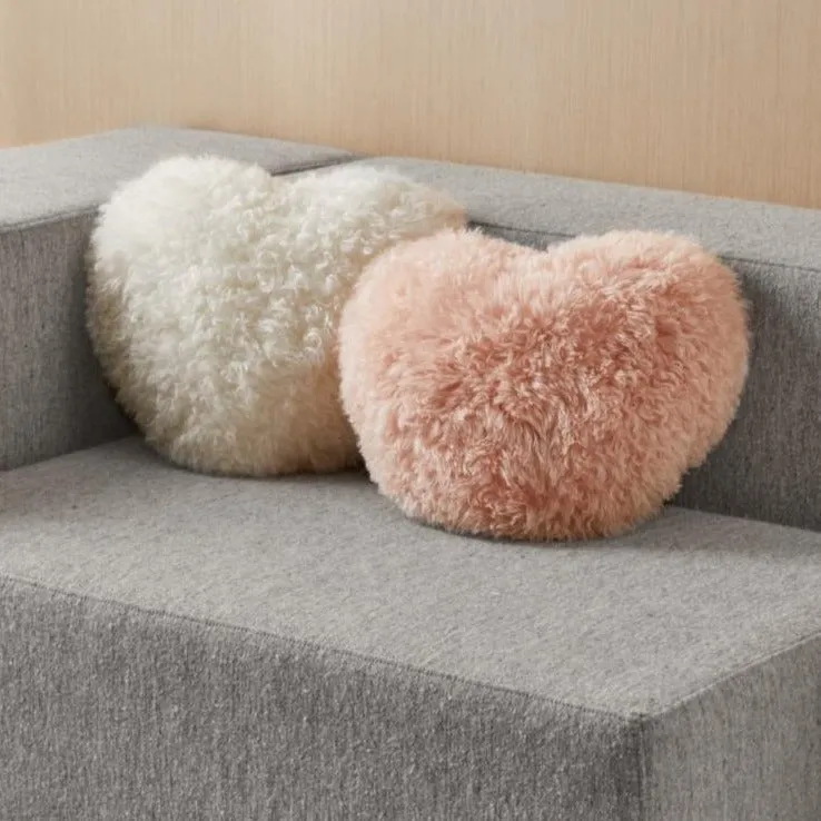 Plush Tibetan Wool Sheepskin Throw Cushion