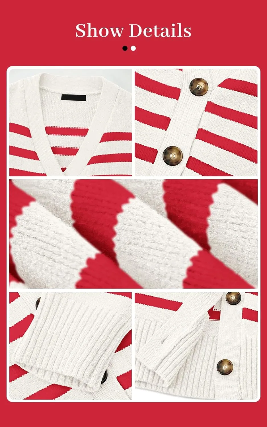 PRETTYGARDEN Women's Long Sleeve Striped Open Front Cardigan Sweaters Button Down Knit Lady Jackets 2025 Fall Outfits