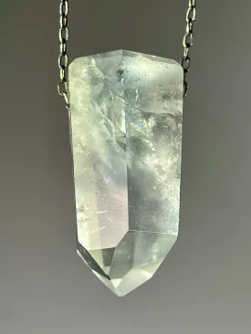 Quartz Crystal Necklace with Amphibole Inclusions