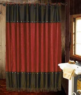 "Cheyenne Red" Faux Leather Shower Curtain