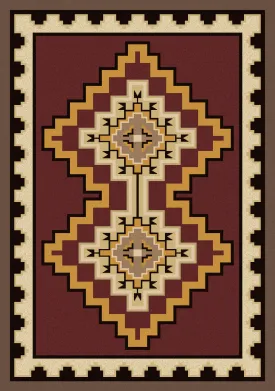 "Council Fire - Red" Area Rugs - Choose from 6 Sizes!