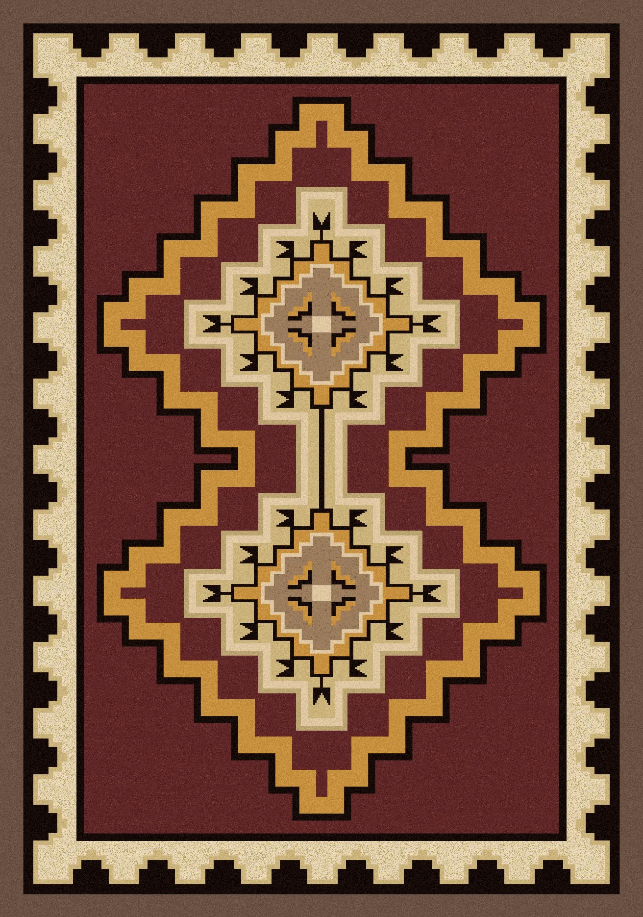 "Council Fire - Red" Area Rugs - Choose from 6 Sizes!