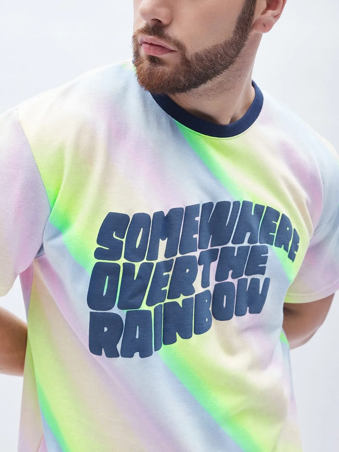 Rainbow Tie Dye Oversized Graphic T-Shirt