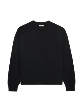 Recycled Wool Jersey Oversized Sweater—black